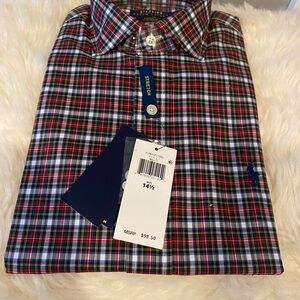 Polo by Ralph Lauren Men's Red and Blue Plaid Shirt